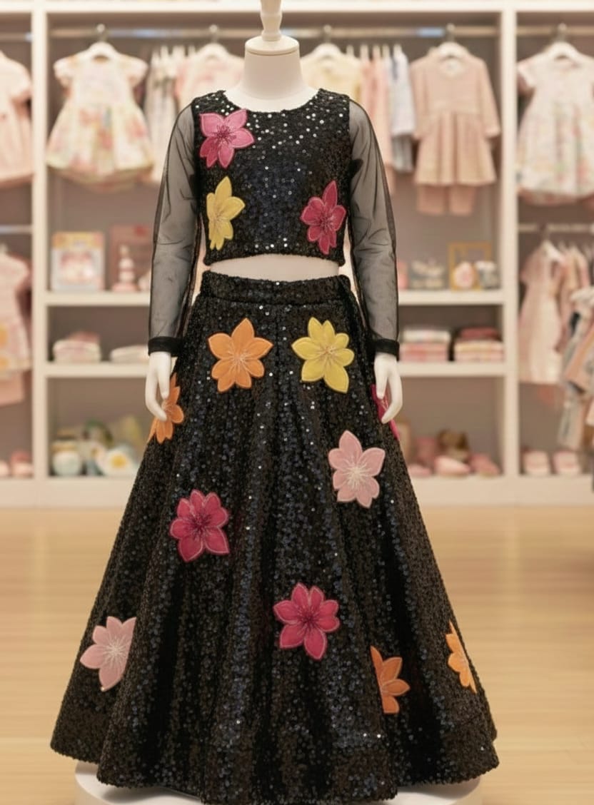 party wear lehenga top set baby girls
