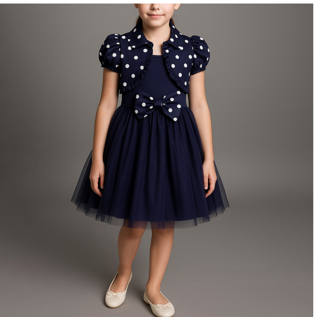 Summer girl top short set cotton net frock