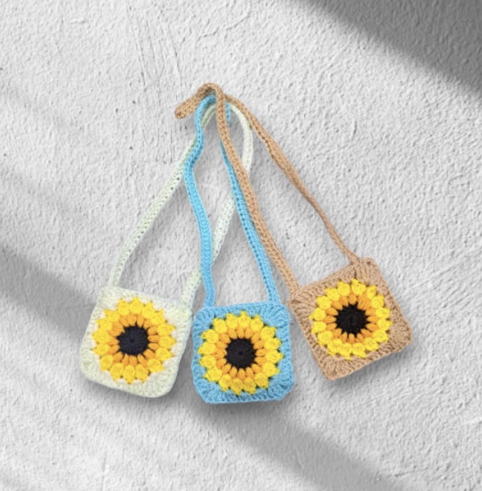Girls cute purse hand made sunflower design