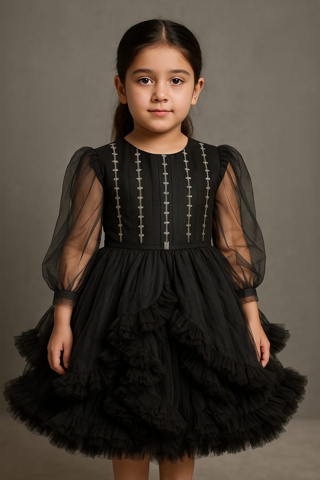 cute party wear dress in green for cute girls