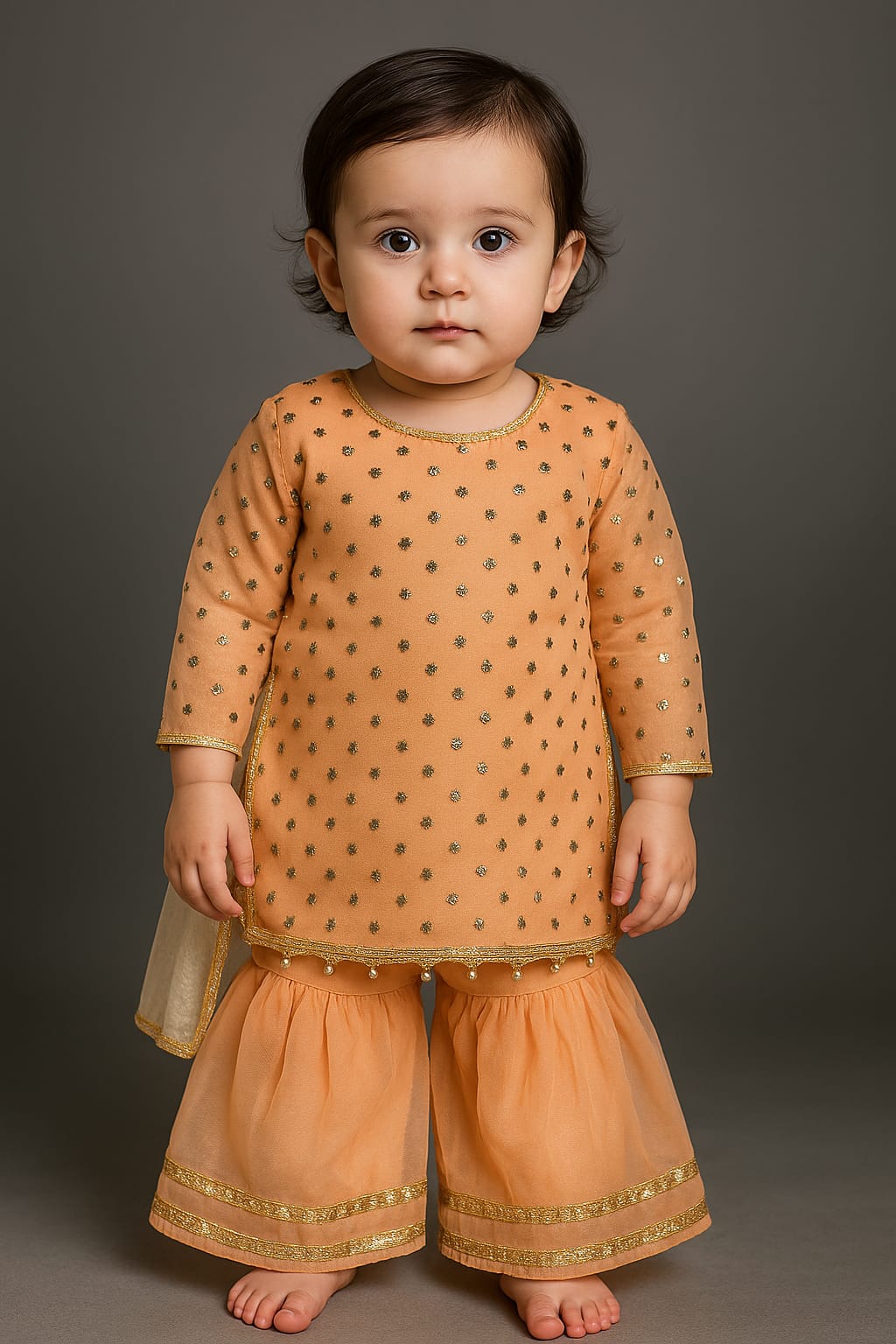 Top floral with shararah set girls