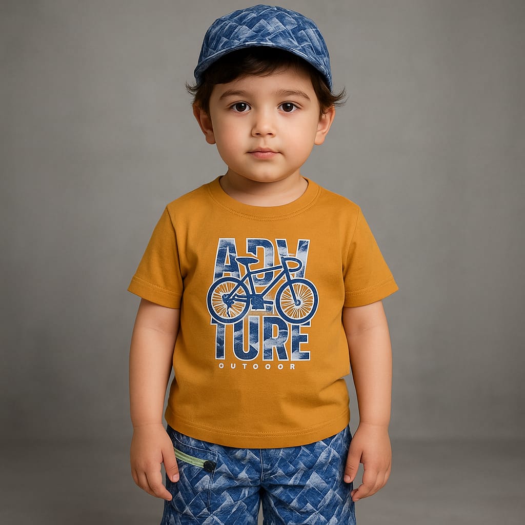 3 piece Boys Toddler Stylish cap short shirt cotton