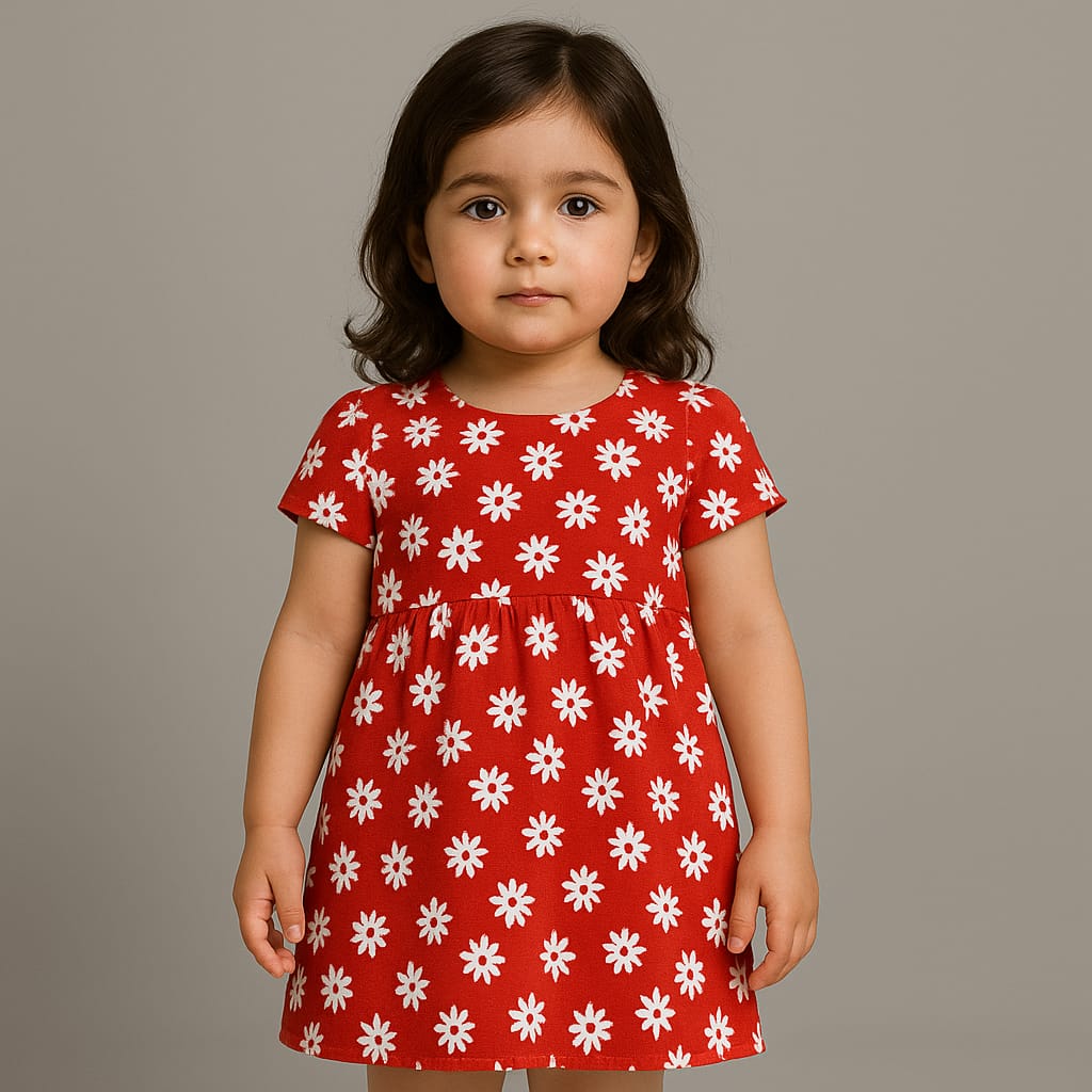 Cute 2 piece Floral Style Girls Frock with shorts