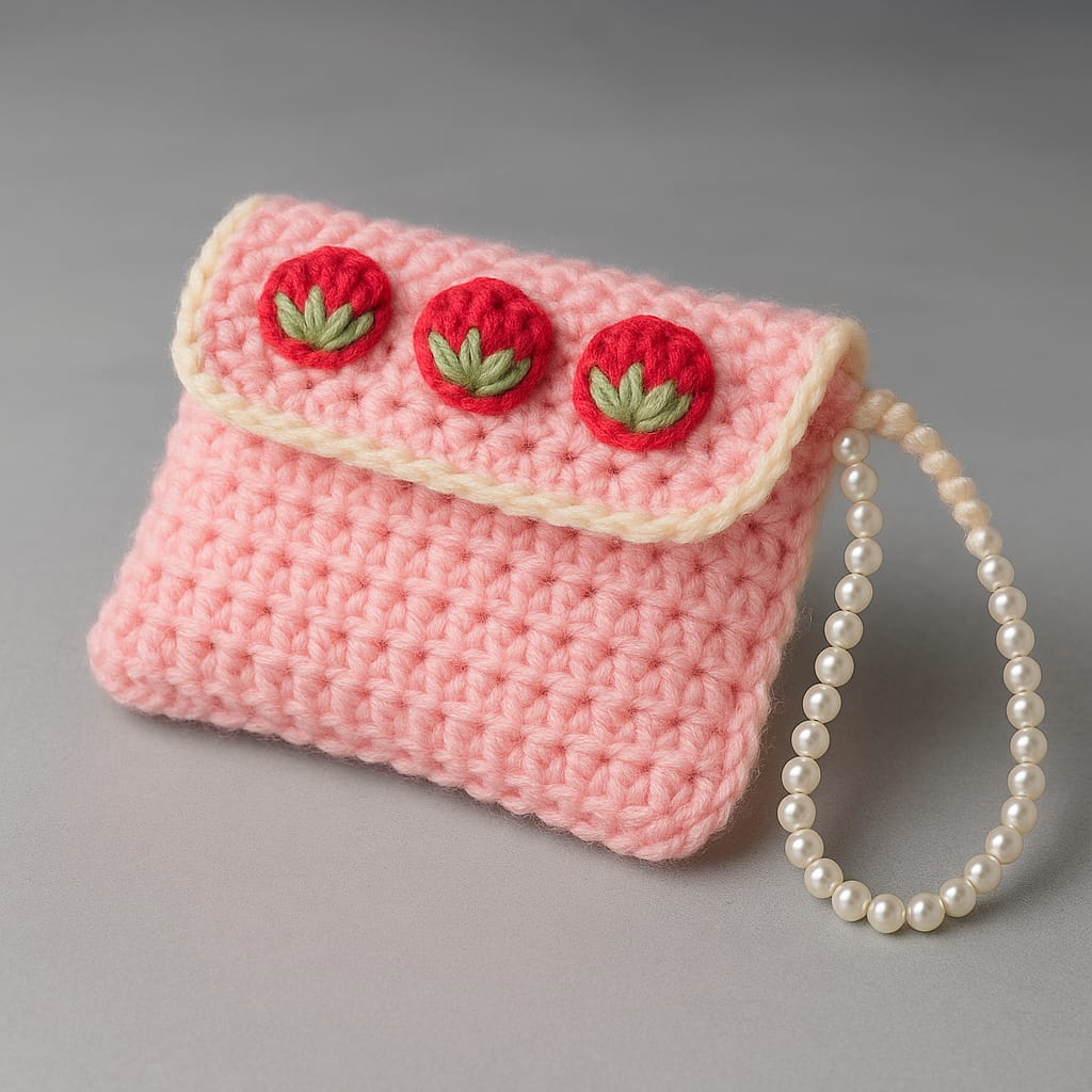 Girls cute purse design strawberry hand made