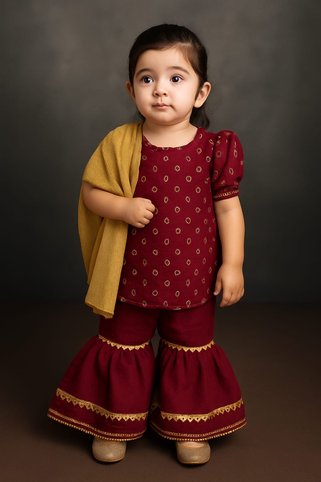 Top floral with shararah set girls