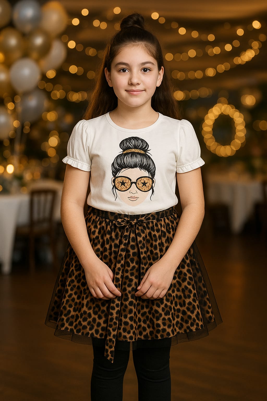 PINCESS DRESS SHIRT WITH SKIRT PRINTED