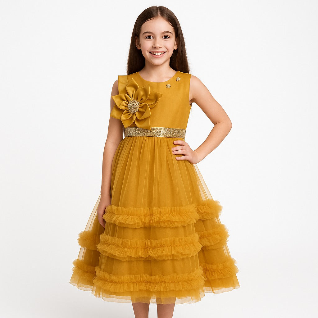Cute baby princess Floral Style Girls Frock birth day party wear