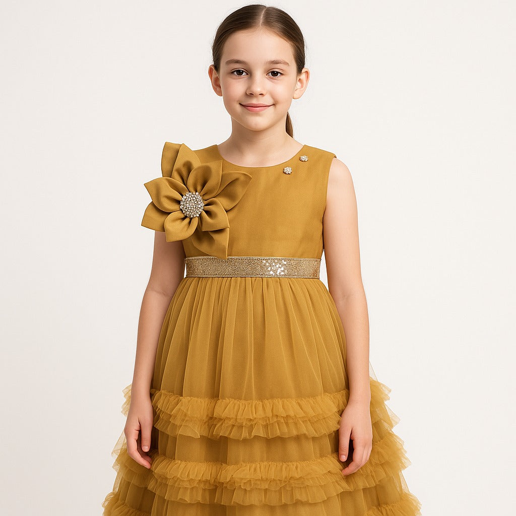 Cute baby princess Floral Style Girls Frock birth day party wear