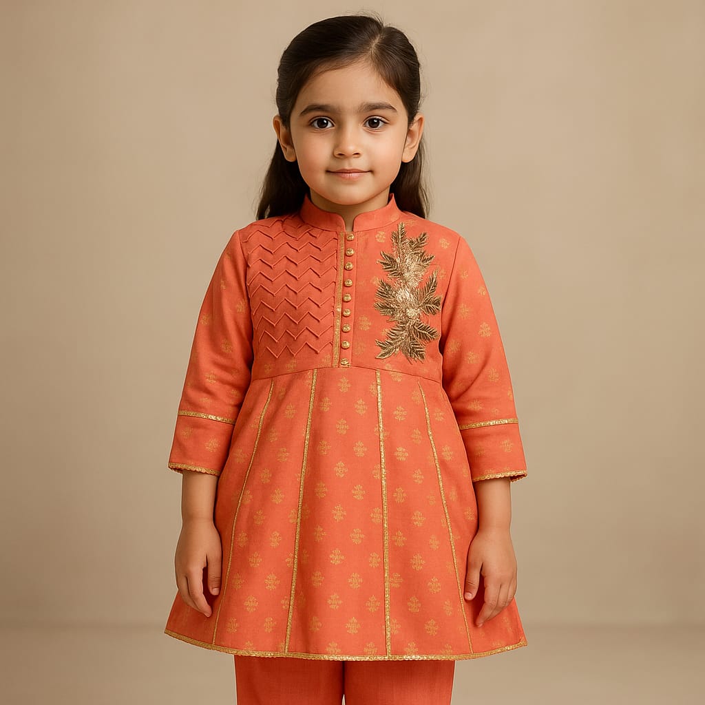 Cute Floral Style Girls Frock