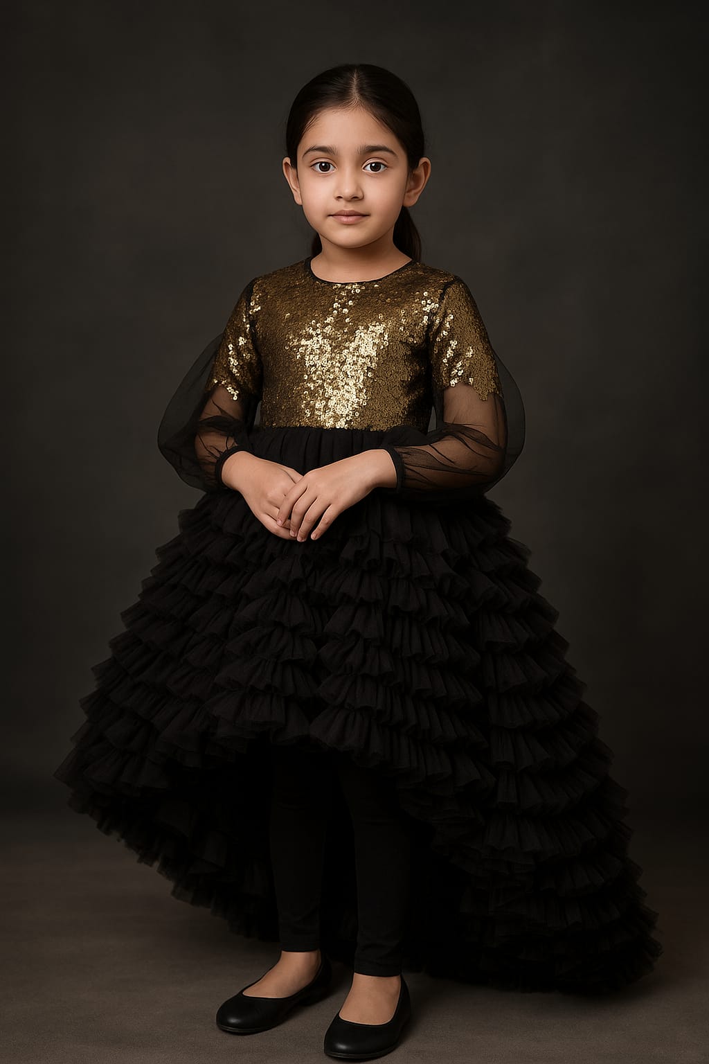 princess dress for pretty girls frock long wear tail with legging