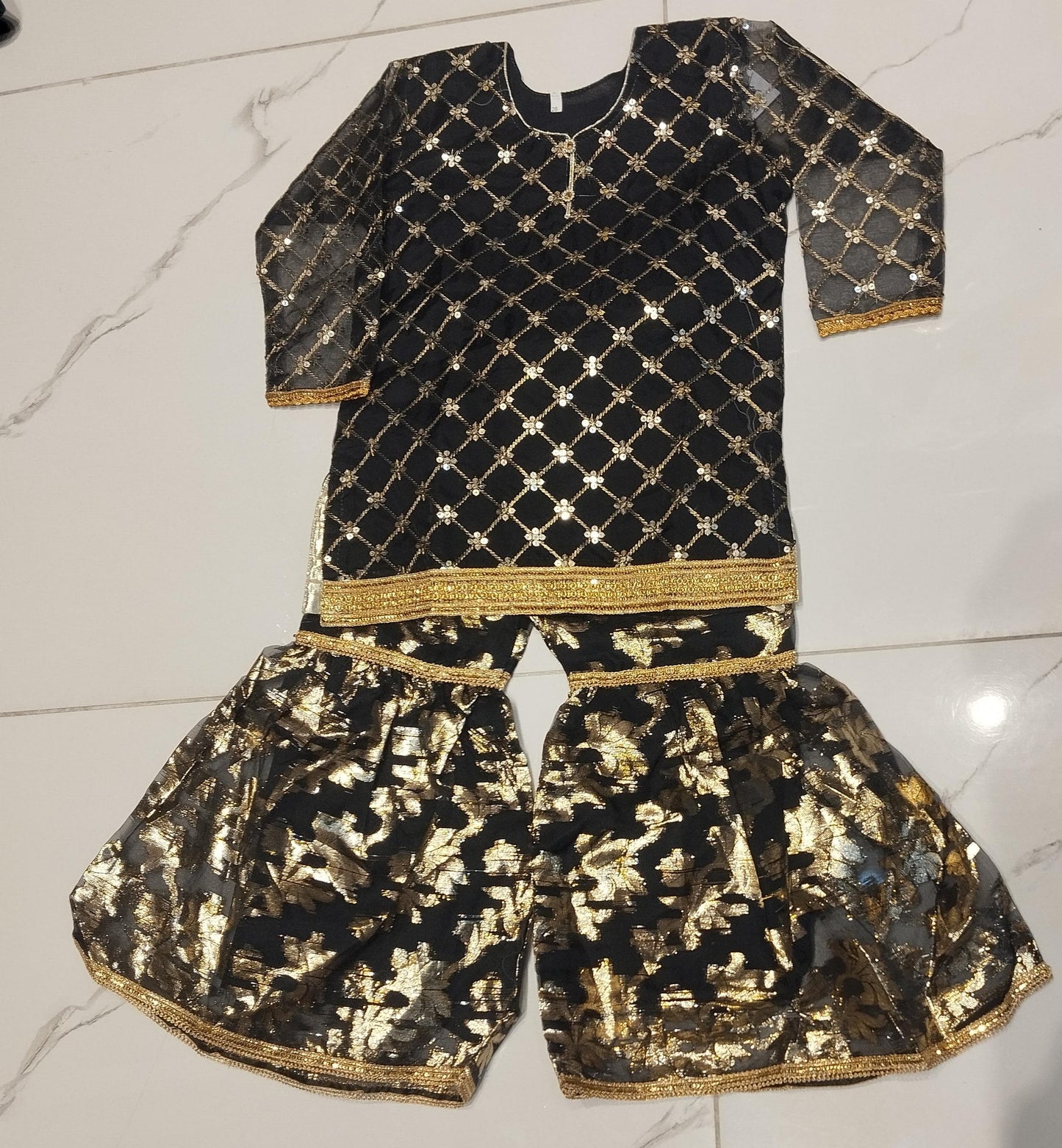 Top floral with shararah set girls