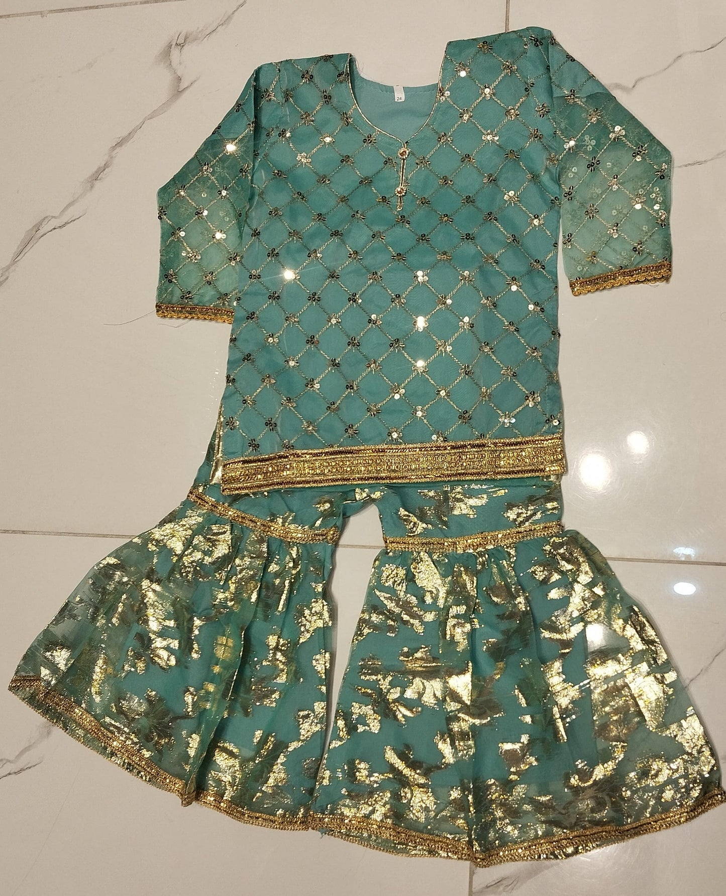 Top floral with shararah set girls (Copy)