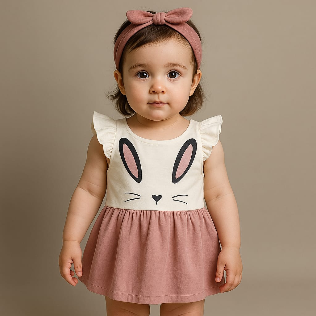 summer dress girls cool style bunny design