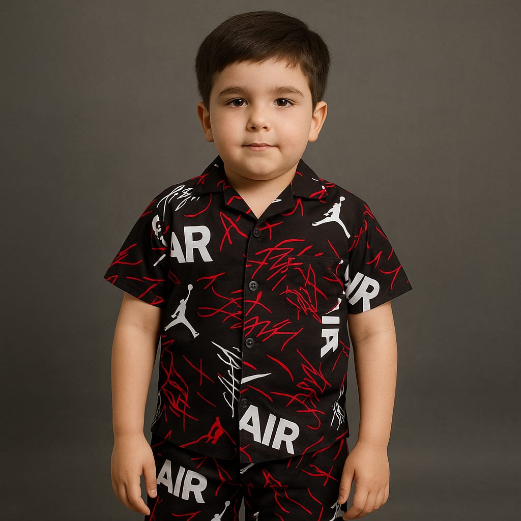 2 piece Boys Toddler Stylish short shirt night suit