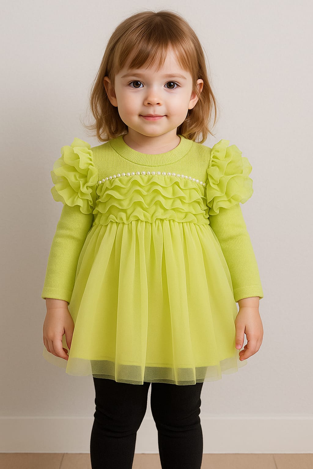 Girls winter stuff frock with black legging