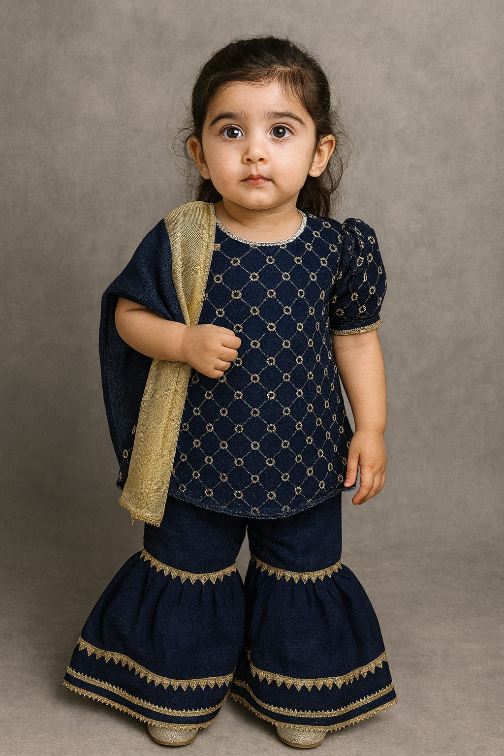 Top floral with shararah set girls