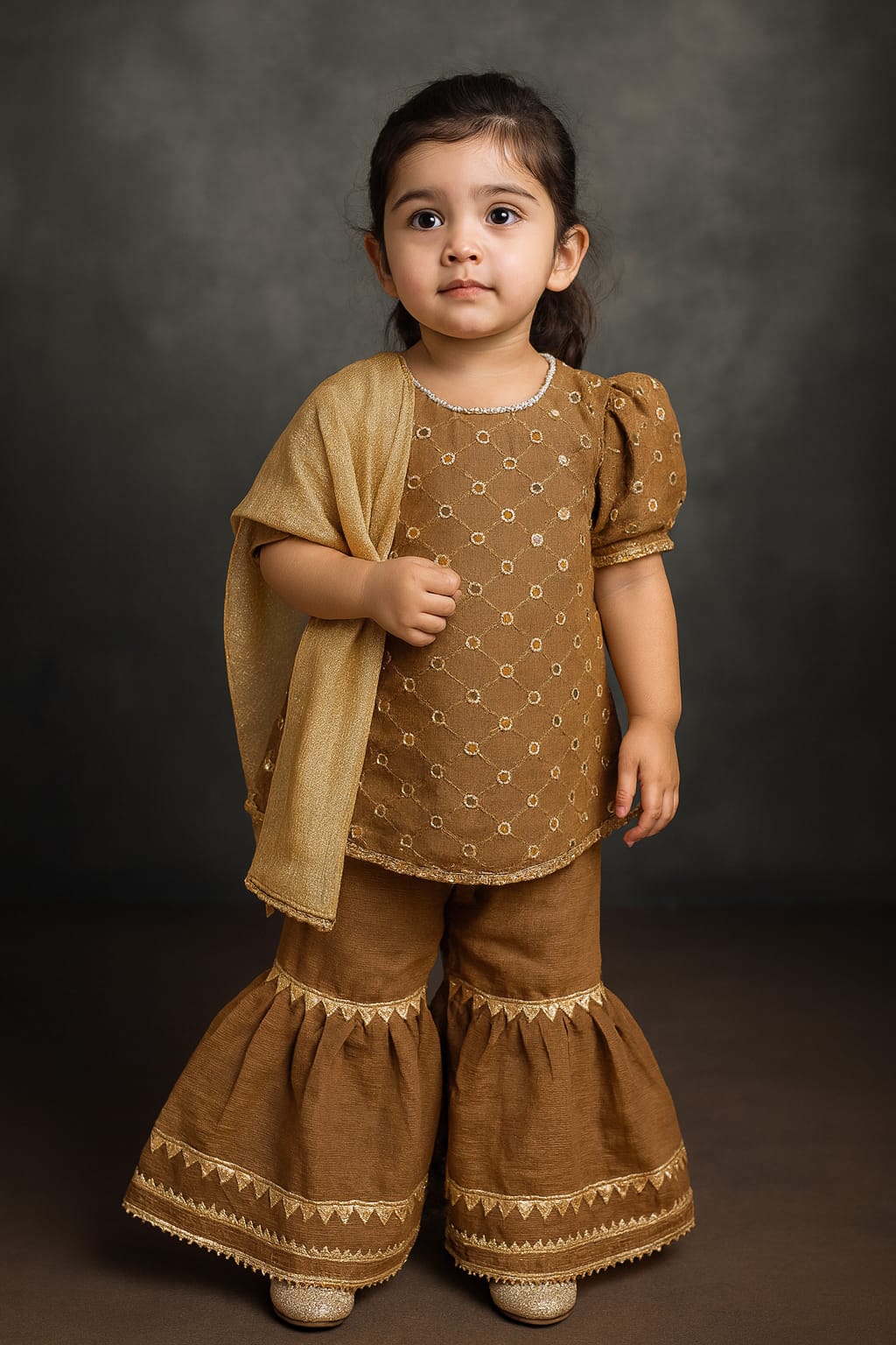 Top floral with shararah set girls