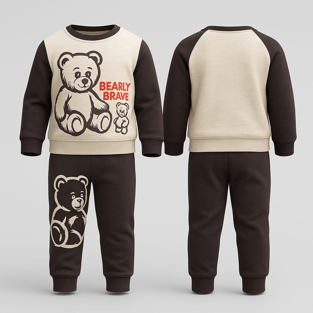 2 piece boys winter fleece set skin teddy