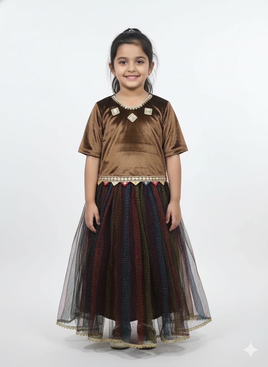 velvet PARTY WEAR FOR CUTE BABY lehngha
