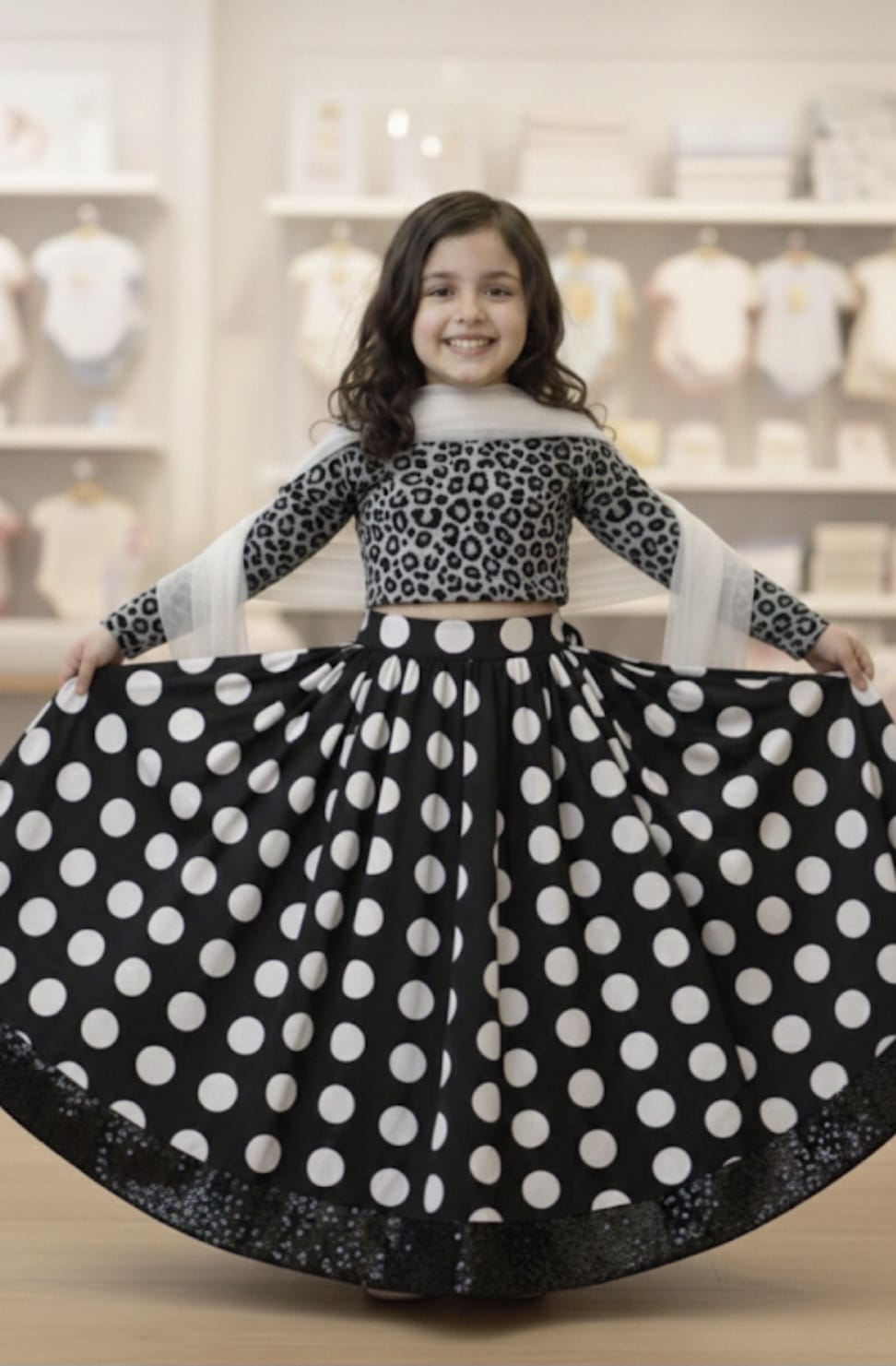 party wear beautiful lehenga top velvet set baby girls