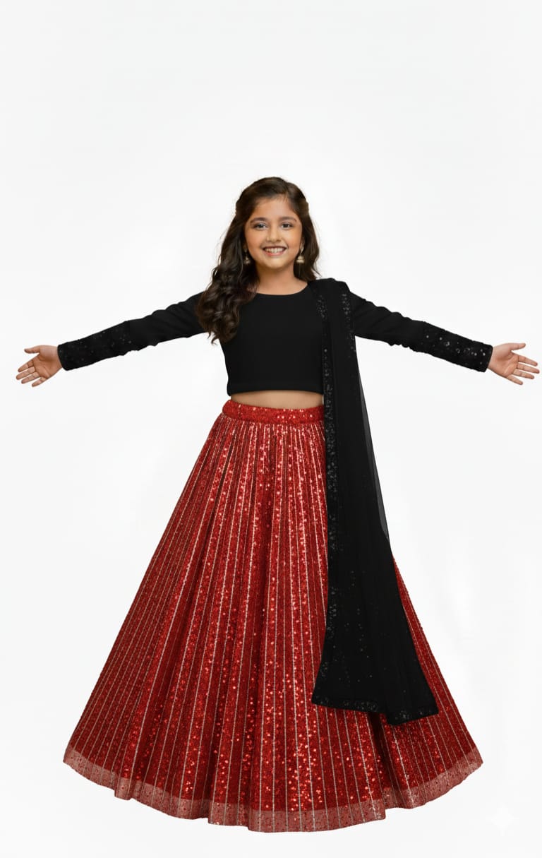 party wear lehenga top dupatta set baby girls