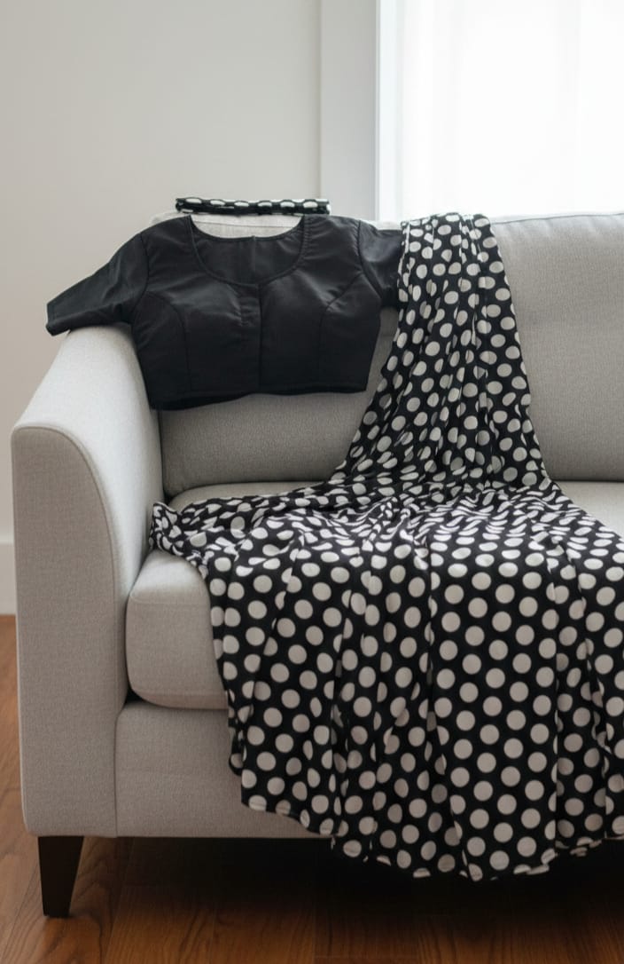 polka dots Fashion Saree for your beautiful girls