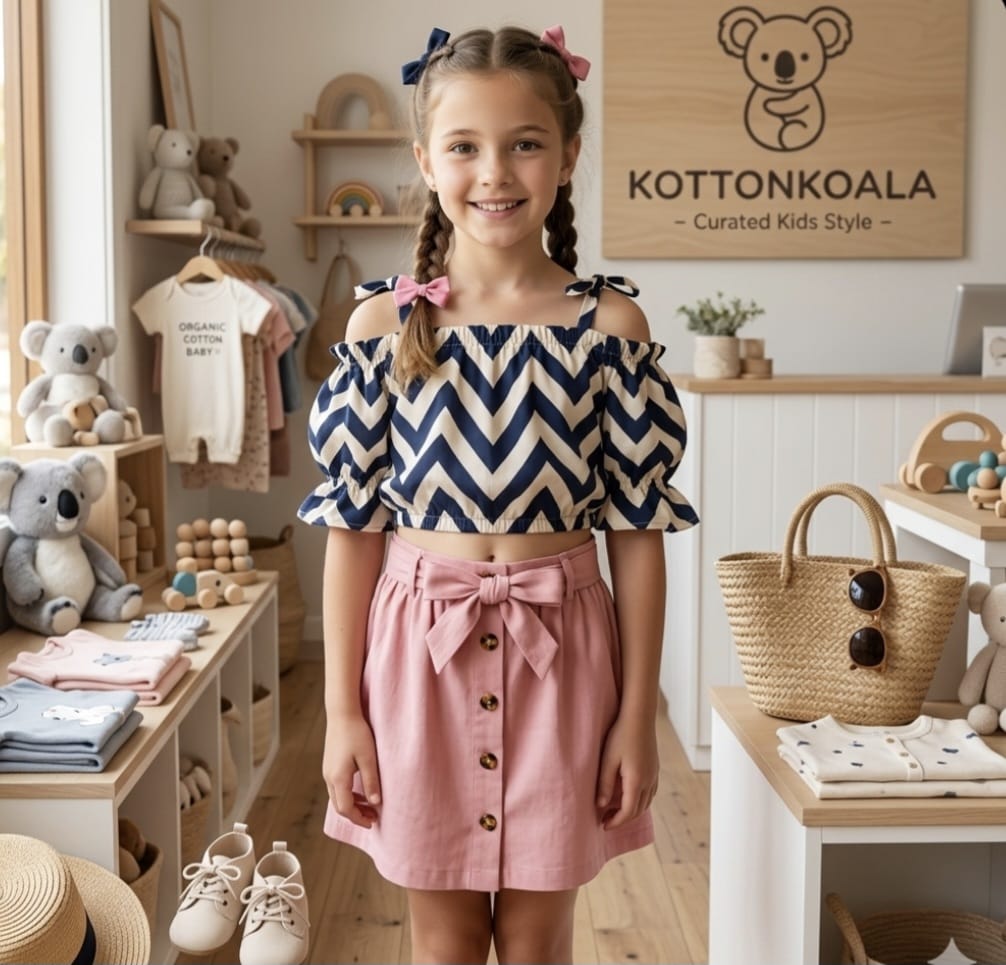 zig zag top with skirt summer for cute girls