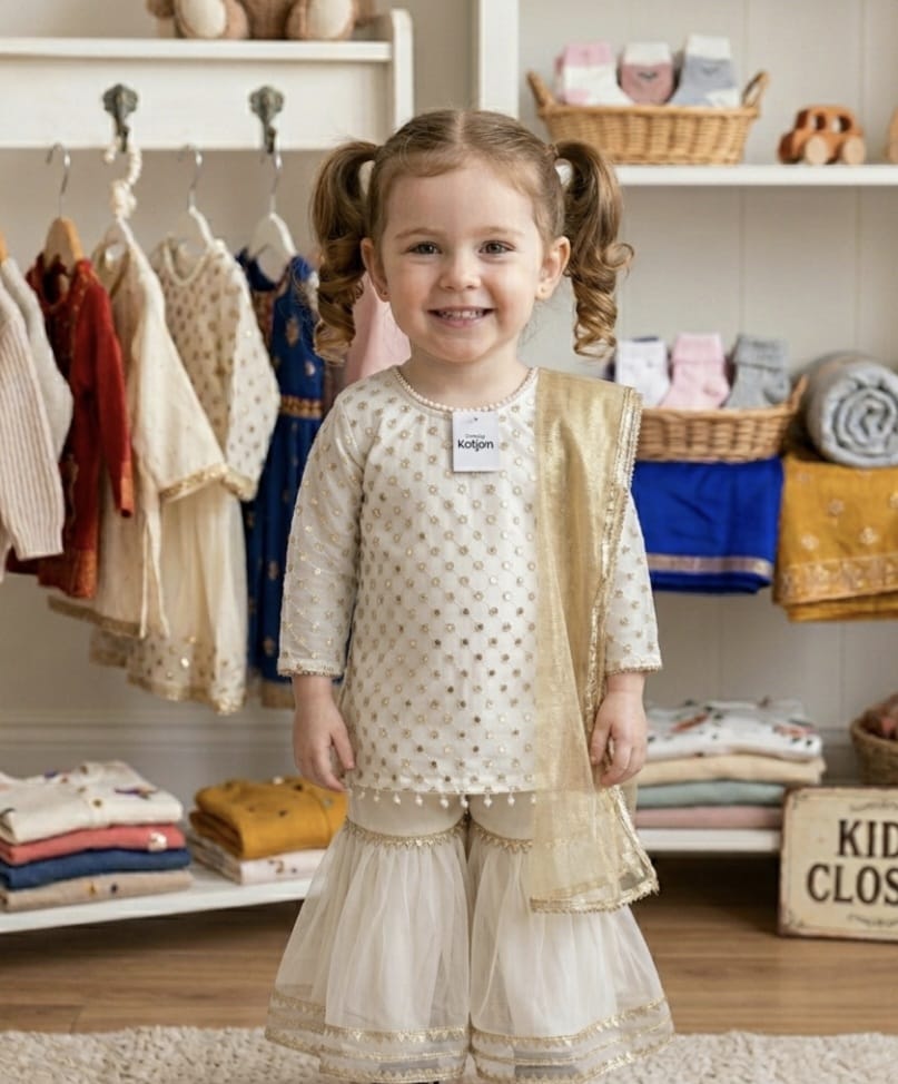 Top floral with shararah set girls