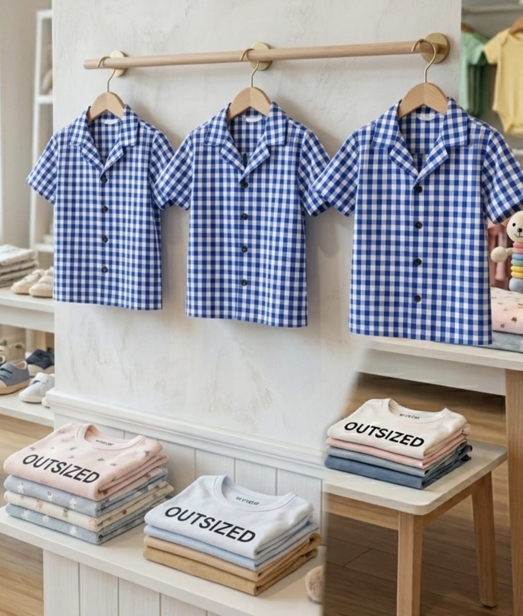 Boys check top shirt summer