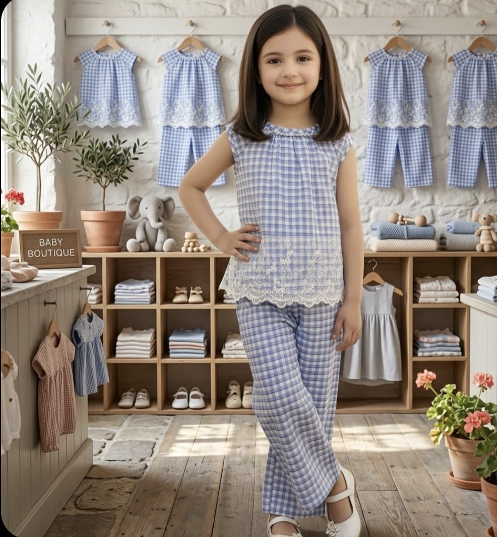 2 piece girls shirt pajama cotton soft