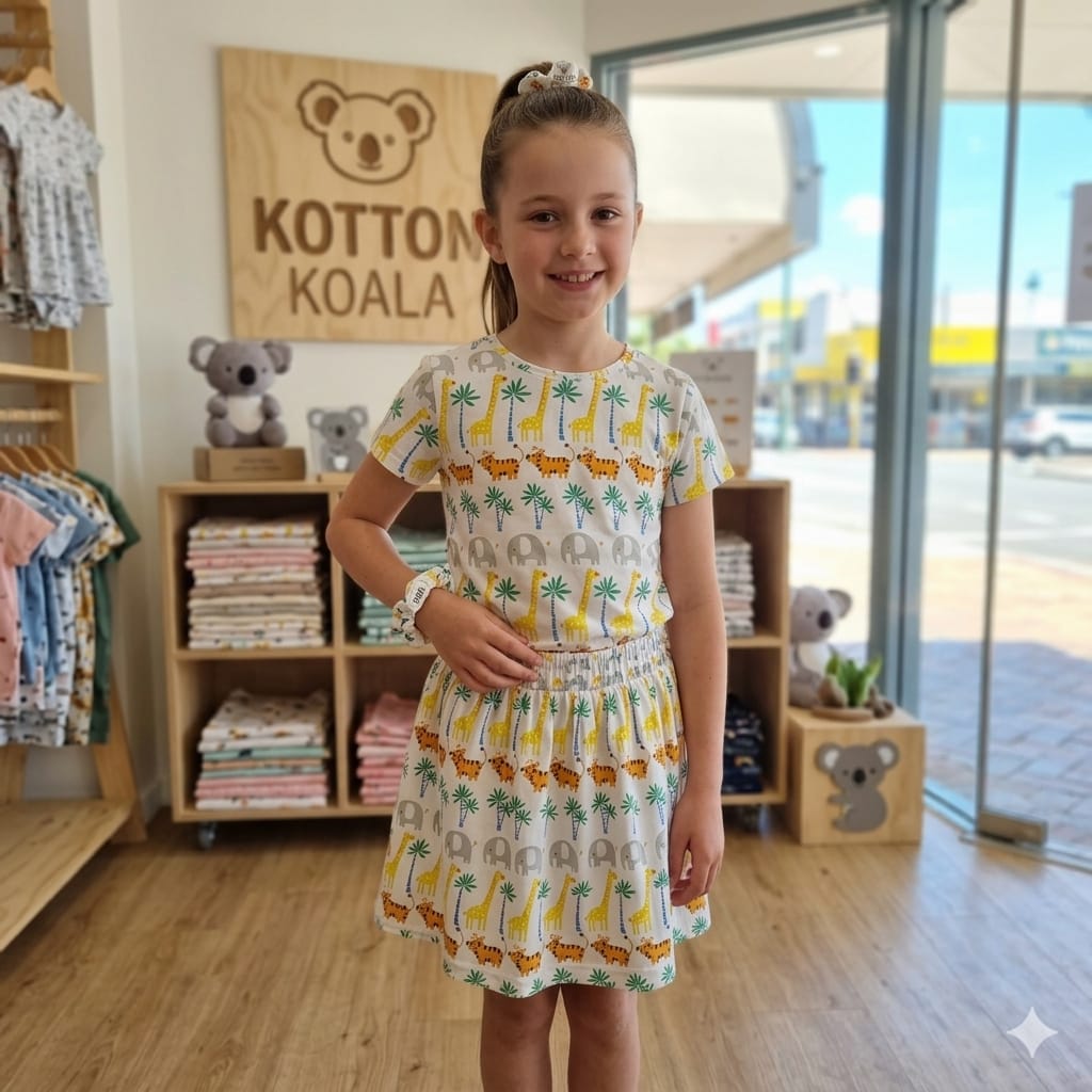 Top skirt girls cotton soft set