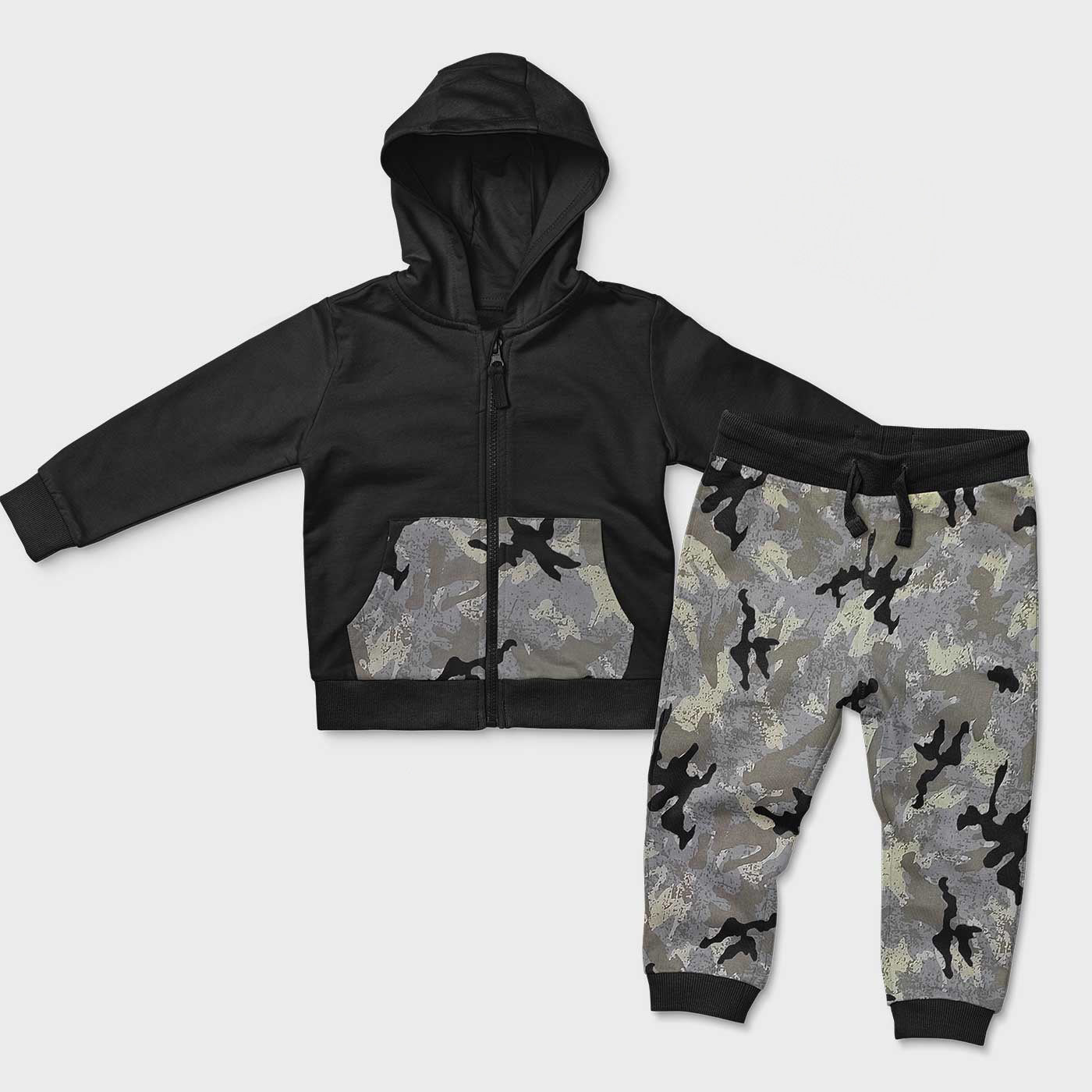 2pcs Boy/Girl Toddlers Hooded Tracksuit Camo (Winter Stuff)