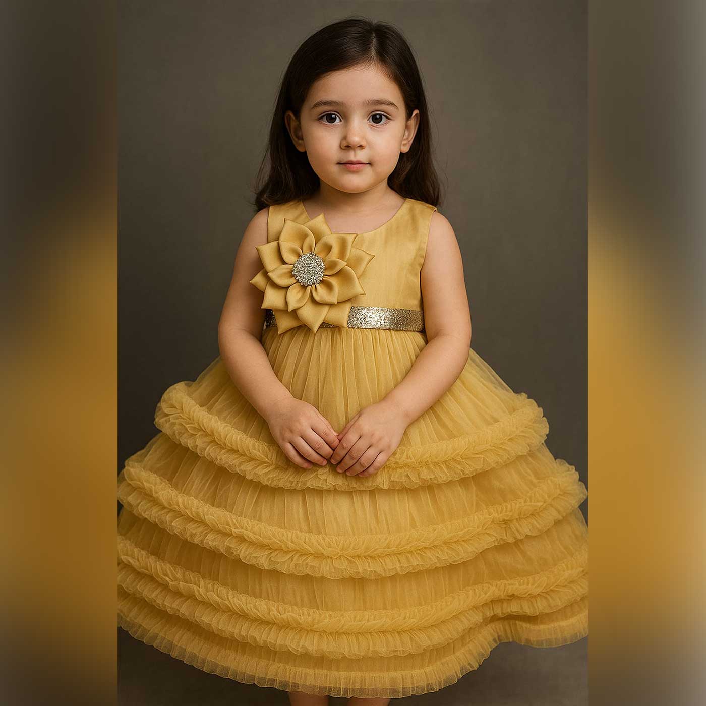 Cute baby princess Floral Style Girls Frock birth day party wear