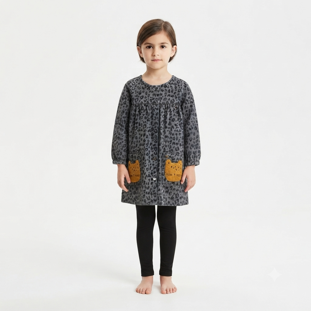 2 piece girls frock velvet black legging