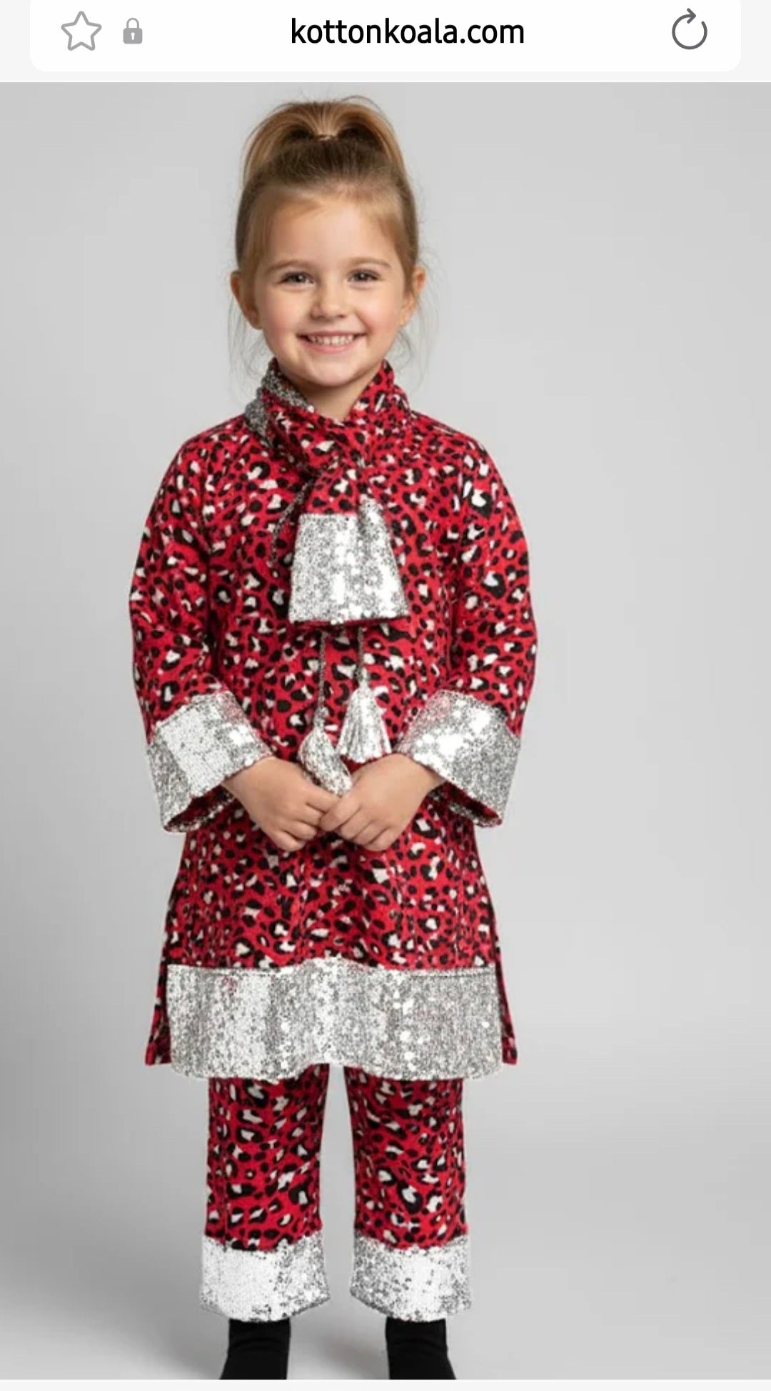 Red leapored design dress