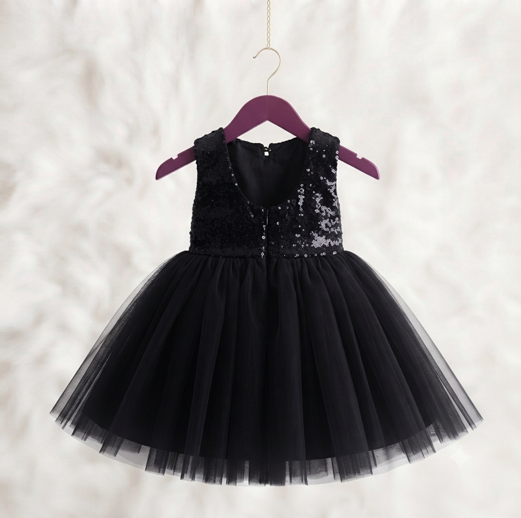 Birthday frock black sequence