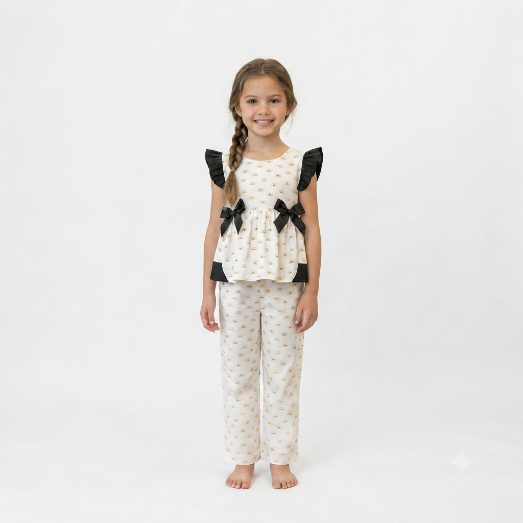 2 piece girls frock pajama cotton soft
