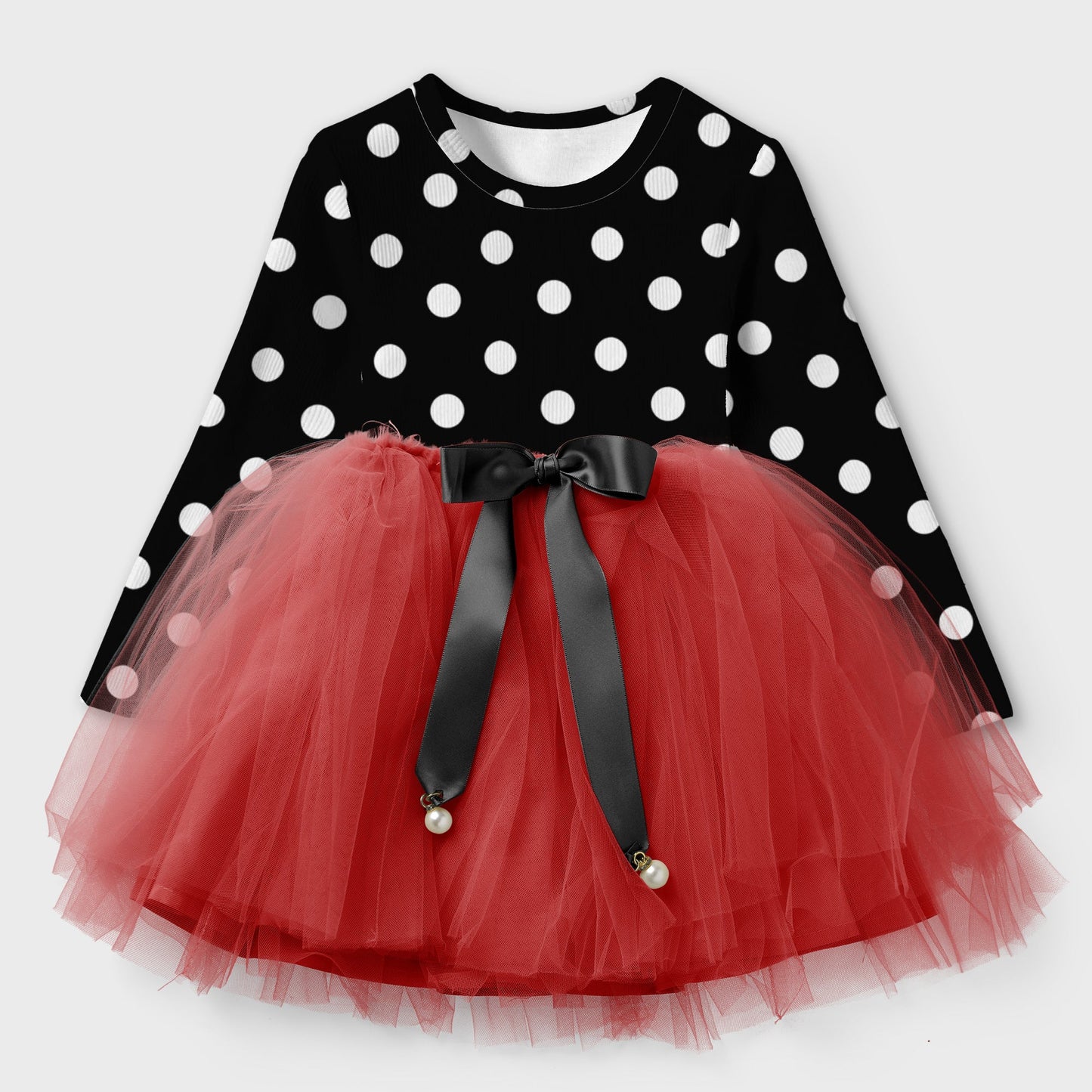 Girl & Toddler Polka Dot Net Frock Dress (Winter Stuff)