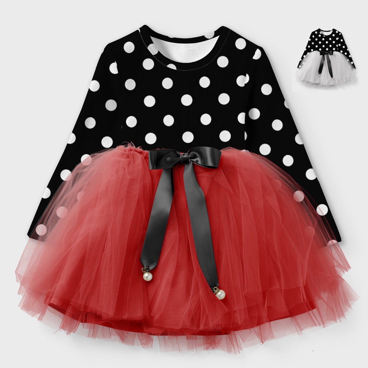 Girl & Toddler Polka Dot Net Frock Dress (Winter Stuff)