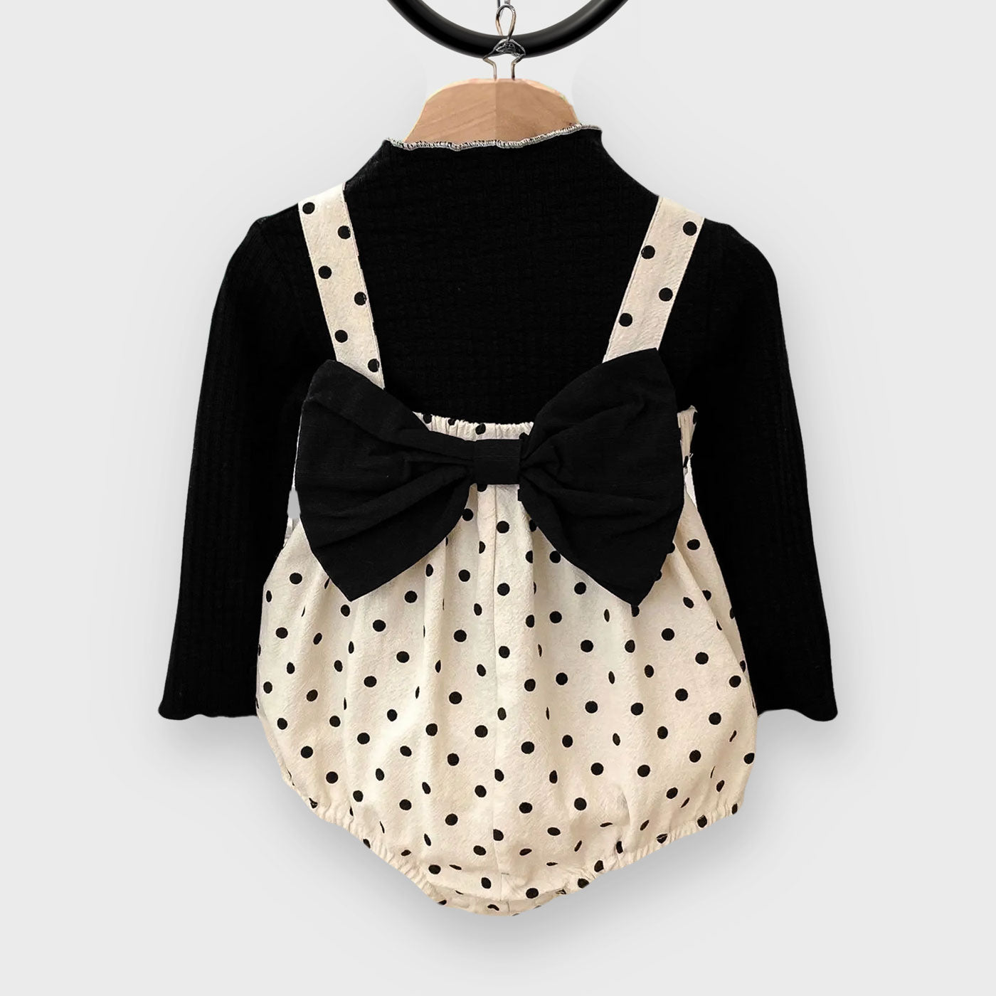 Girl's Suit Polka Dot+Black Shirt & Legging 2 Piece Suit (Winter Stuff)