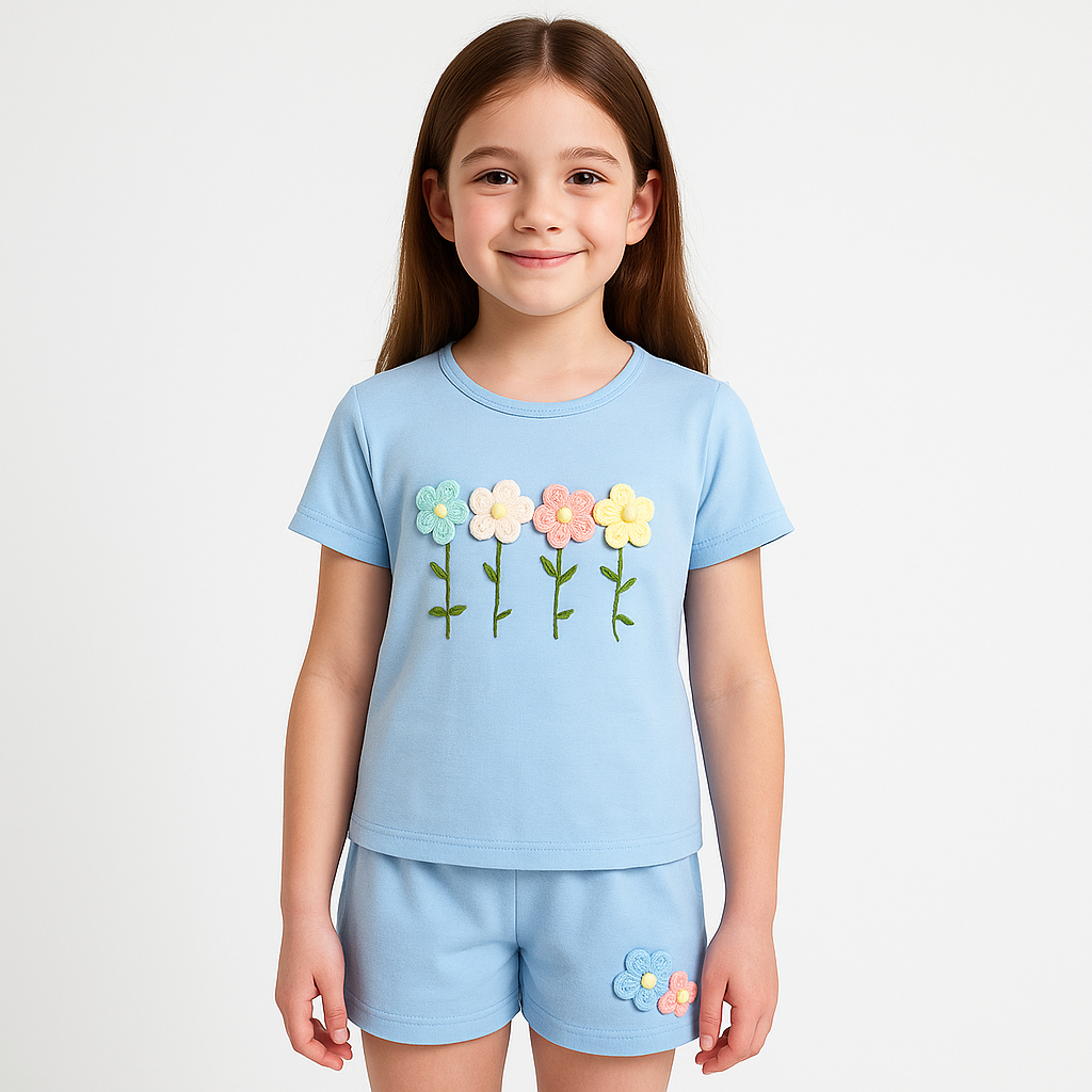 Cute Boys & Girls Two Pieces  Floral Set for Little Girls & Boys