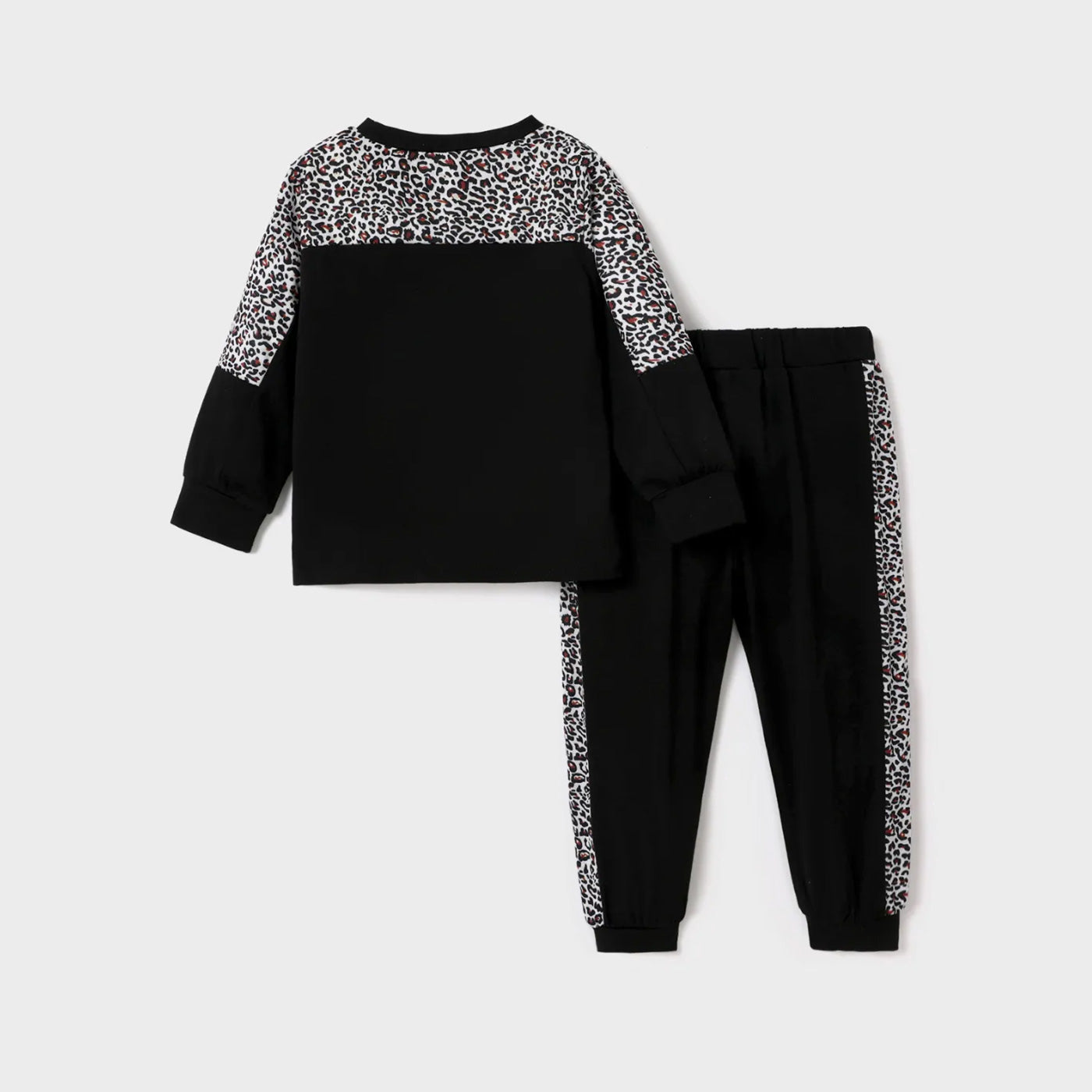 Girl 2pcs Sweatshirt & Pants Set Leopard Design