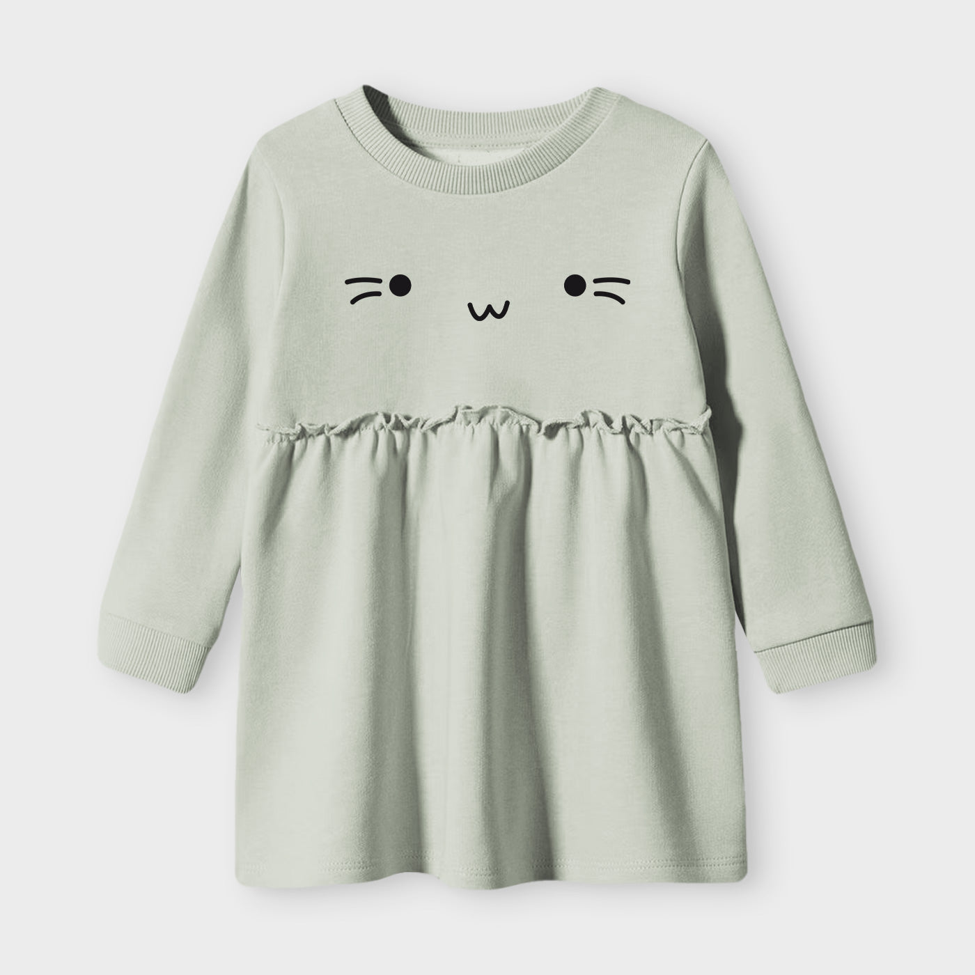 Toddler & Baby Girls Long Sleeve Kitty Cat Dress (Winter Stuff)