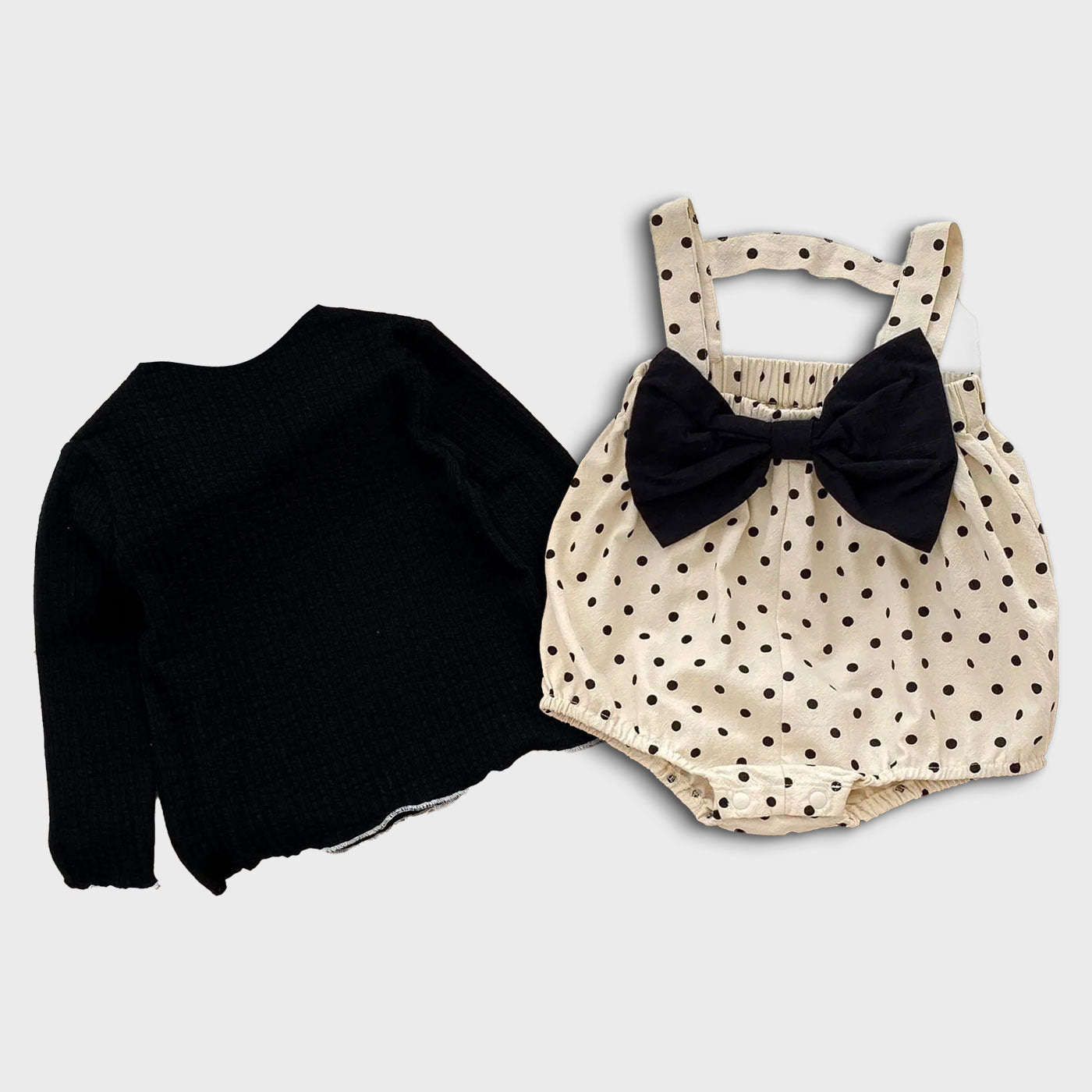Girl's Suit Polka Dot+Black Shirt & Legging 2 Piece Suit (Winter Stuff)