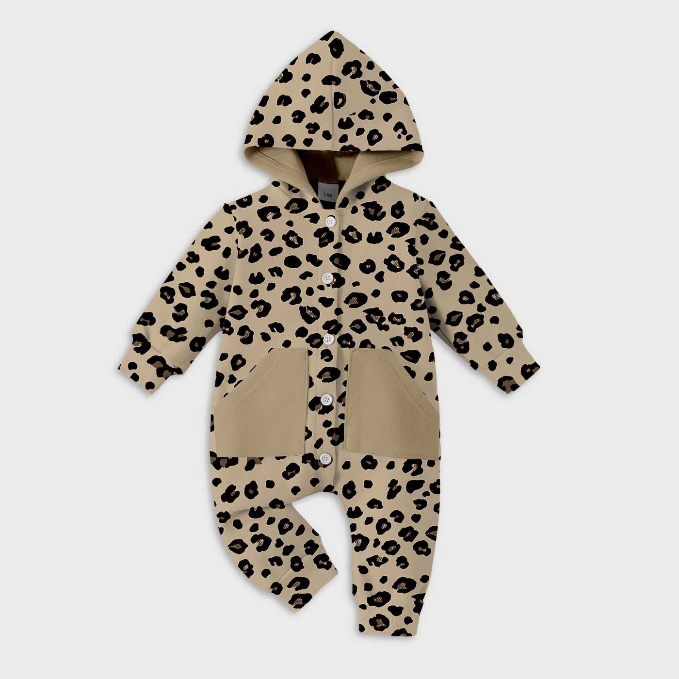 Baby Boy/Girl Hooded Bodysuit Leopard Romper (Winter Stuff)