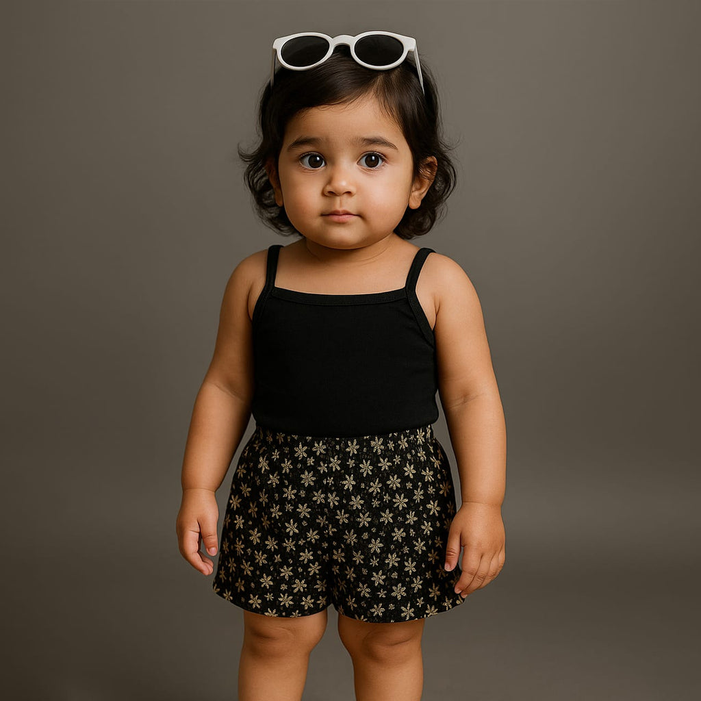 3-Pcs Baby Girl Set lawn cotton short top and cardian Design