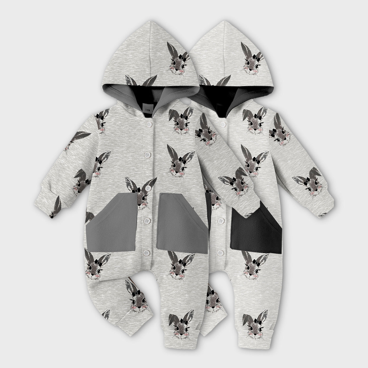 Baby Boy/Girl Hooded Bodysuit Rabbit Romper (Winter Stuff)