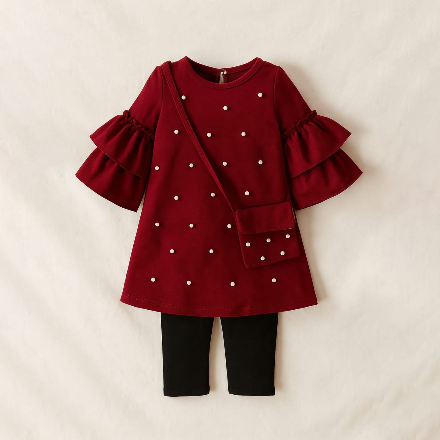 3 piece winter dress girls style with pajama with purse