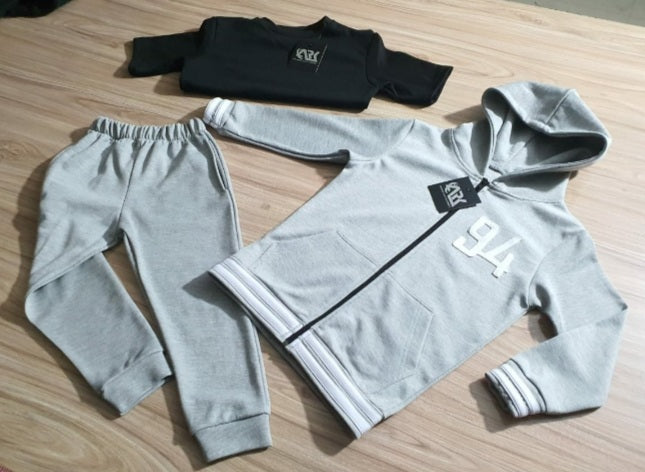 3-Piece Baby boyToddlers Sweatshirt and track suits Design Pant Set