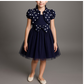 Summer girl top short set cotton net frock